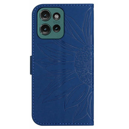For Motorola Moto G Play (2025) 4G / G Power (2025) Case Sunflower Imprint Leather Wallet Phone Cover with Wrist Strap