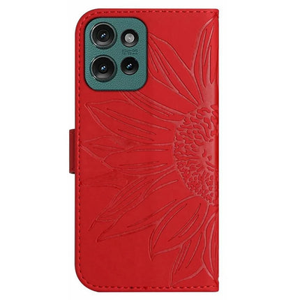 For Motorola Moto G Play (2025) 4G / G Power (2025) Case Sunflower Imprint Leather Wallet Phone Cover with Wrist Strap