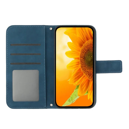 For Motorola Moto G Play (2025) 4G / G Power (2025) Case Sunflower Imprint Leather Wallet Phone Cover with Wrist Strap