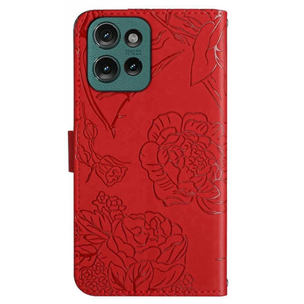 For Motorola Moto G Play (2025) 4G / G Power (2025) Case Leather Phone Cover with Strap, Butterfly Flower Imprint