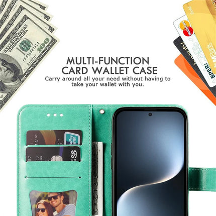 For Honor Magic7 5G Case PU Leather Wallet Floral Phone Cover Stand View