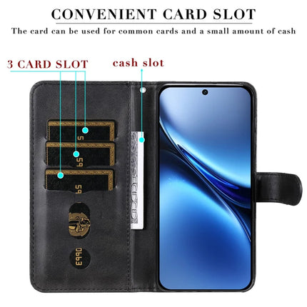 For Honor Magic7 5G Case Zipper Wallet Calf Texture PU Leather Phone Cover