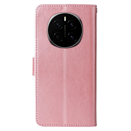 For Honor Magic7 5G Leather Case Butterfly Floral Imprint Wallet Stand Cover