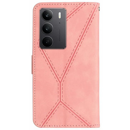 For Realme C75 Case Skin Touch Lines PU Leather Flip Phone Cover