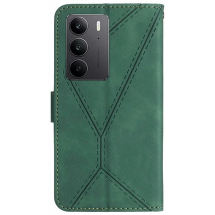 For Realme C75 Case Skin Touch Lines PU Leather Flip Phone Cover