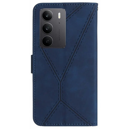 For Realme C75 Case Skin Touch Lines PU Leather Flip Phone Cover