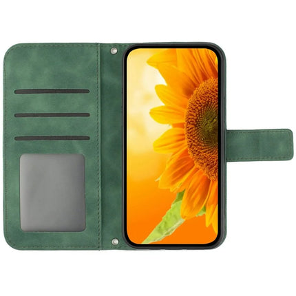 For Realme C75 Case Sunflower Imprint PU Leather Phone Cover with Long Strap