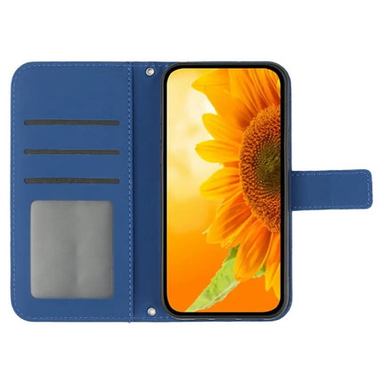 For Realme C75 Case Sunflower Imprint Leather Wallet Phone Cover with Wrist Strap