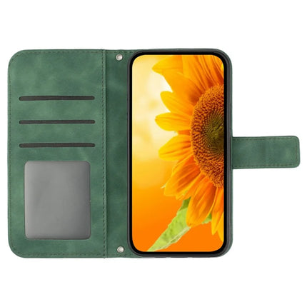 For Realme C75 Case Sunflower Imprint Leather Wallet Phone Cover with Wrist Strap