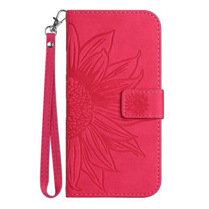 For Realme C75 Case Sunflower Imprint Leather Wallet Phone Cover with Wrist Strap