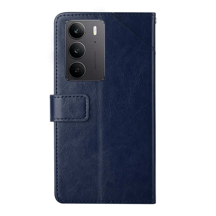 For Realme C75 Case Y-Shaped Lines Imprint Leather Phone Cover