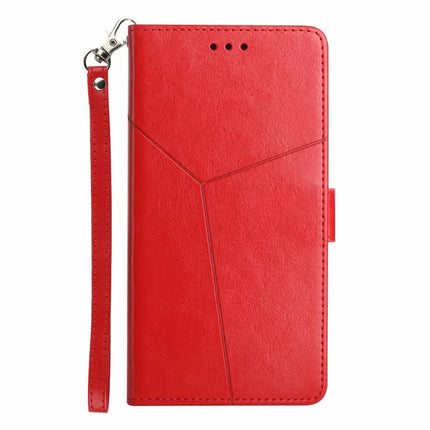 For Realme C75 Case Y-Shaped Lines Imprint Leather Phone Cover