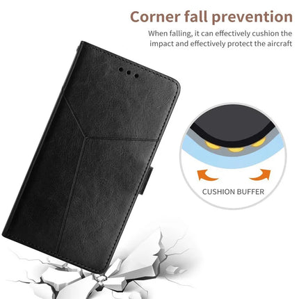 For Realme C75 Case Y-Shaped Lines Imprint Leather Phone Cover