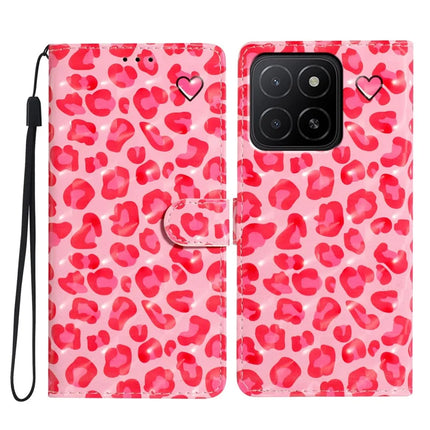 For Honor X5b / X5b Plus Case PU Leather Wallet Phone Cover 3D Pattern Printing - Pink Leopard Print