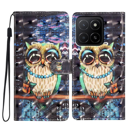 For Honor X5b / X5b Plus Case PU Leather Wallet Phone Cover 3D Pattern Printing - Owl
