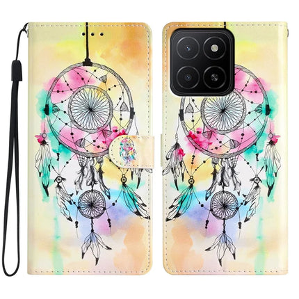 For Honor X5b / X5b Plus Wallet Case PU Leather Pattern Printing Stand Phone Cover with Strap - Wind Chime
