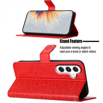 For Samsung Galaxy A56 5G Leather Case with Card Slots Mandala Pattern Phone Cover Stand