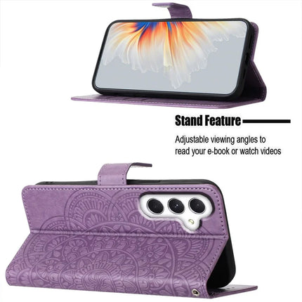For Samsung Galaxy A56 5G Leather Case with Card Slots Mandala Pattern Phone Cover Stand