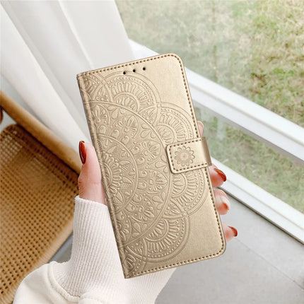 For Samsung Galaxy A56 5G Leather Case with Card Slots Mandala Pattern Phone Cover Stand