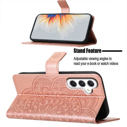 For Samsung Galaxy A56 5G Leather Case with Card Slots Mandala Pattern Phone Cover Stand
