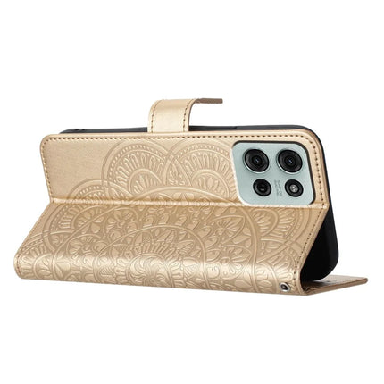 For Motorola Moto G75 5G Leather Case with Card Slots Mandala Pattern Phone Cover Stand