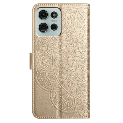 For Motorola Moto G75 5G Leather Case with Card Slots Mandala Pattern Phone Cover Stand