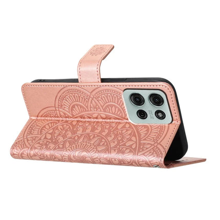 For Motorola Moto G75 5G Leather Case with Card Slots Mandala Pattern Phone Cover Stand