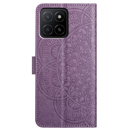 For Honor X5b Plus  /  X5b Leather Case with Card Slots Mandala Pattern Phone Cover Stand