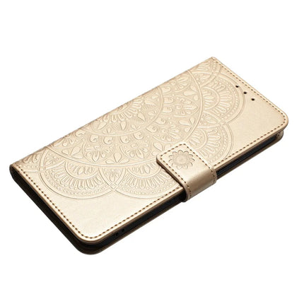 For Honor X5b Plus  /  X5b Leather Case with Card Slots Mandala Pattern Phone Cover Stand