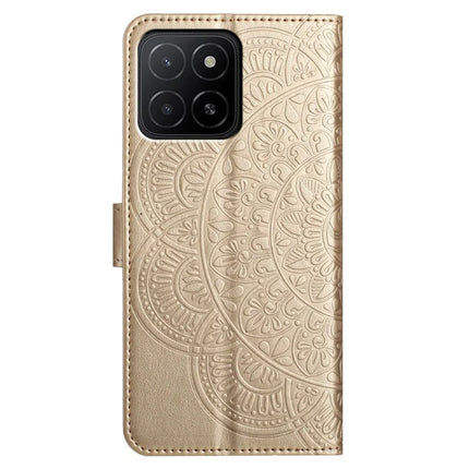 For Honor X5b Plus  /  X5b Leather Case with Card Slots Mandala Pattern Phone Cover Stand