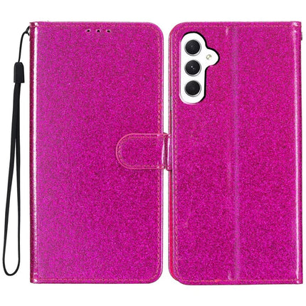 For Samsung Galaxy A56 5G Wallet Case Glitter Anti-Scratch Leather Phone Cover Stand - Rose