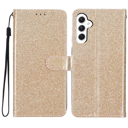 For Samsung Galaxy A56 5G Wallet Case Glitter Anti-Scratch Leather Phone Cover Stand - Gold