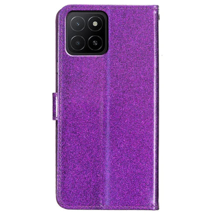 For Honor X5b Plus  /  X5b Wallet Case Glitter Anti-Scratch Leather Phone Cover Stand