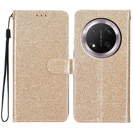 For Honor Magic7 Lite 5G / X9c 5G / X60 Pro 5G Wallet Case Glitter Anti-Scratch Leather Phone Cover Stand - Gold