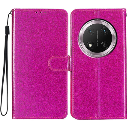 For Honor Magic7 Lite 5G / X9c 5G / X60 Pro 5G Wallet Case Glitter Anti-Scratch Leather Phone Cover Stand - Rose