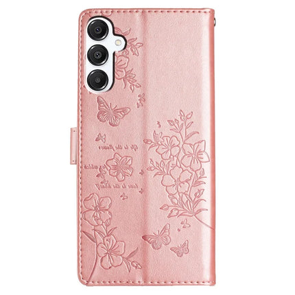 For Samsung Galaxy A56 5G Wallet Phone Case Butterfly Floral Imprint Leather Flip Cover