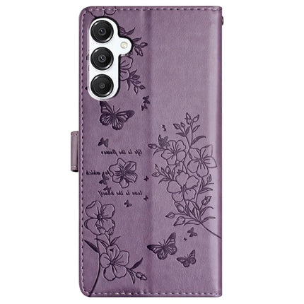For Samsung Galaxy A56 5G Wallet Phone Case Butterfly Floral Imprint Leather Flip Cover