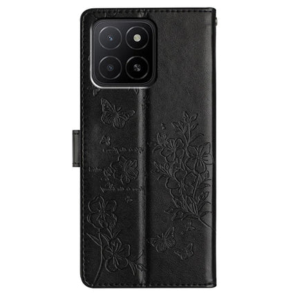 For Honor X5b Plus  /  X5b Wallet Phone Case Butterfly Floral Imprint Leather Flip Cover
