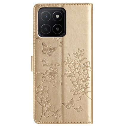 For Honor X5b Plus  /  X5b Wallet Phone Case Butterfly Floral Imprint Leather Flip Cover