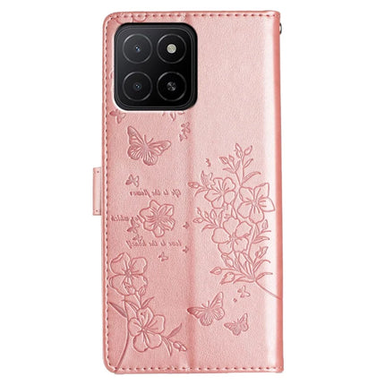 For Honor X5b Plus  /  X5b Wallet Phone Case Butterfly Floral Imprint Leather Flip Cover