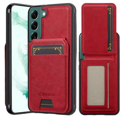 LC.IMEEKE L3 For Samsung Galaxy S21 FE 5G Magnetic Case Detachable Card Holder Leather TPU Mobile Cover
