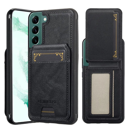 LC.IMEEKE L3 For Samsung Galaxy S21 FE 5G Magnetic Case Detachable Card Holder Leather TPU Mobile Cover