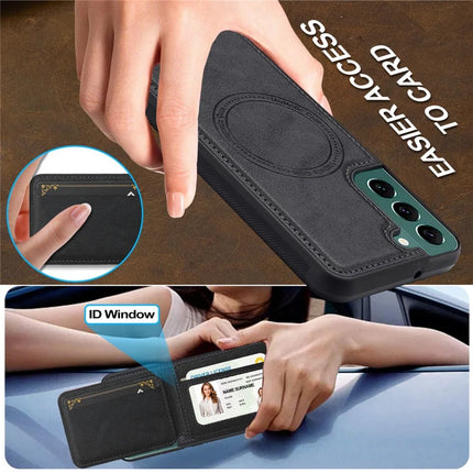 LC.IMEEKE L3 For Samsung Galaxy S21 FE 5G Magnetic Case Detachable Card Holder Leather TPU Mobile Cover