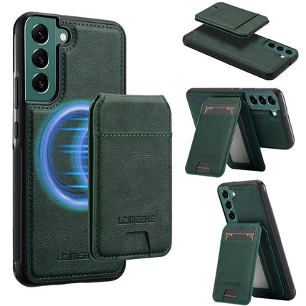 LC.IMEEKE L3 For Samsung Galaxy S21 FE 5G Magnetic Case Detachable Card Holder Leather TPU Mobile Cover - Green