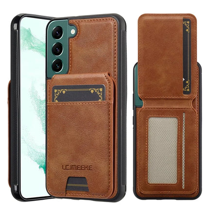 LC.IMEEKE L3 For Samsung Galaxy S21 FE 5G Magnetic Case Detachable Card Holder Leather TPU Mobile Cover
