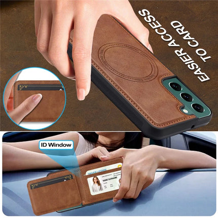 LC.IMEEKE L3 For Samsung Galaxy S21 FE 5G Magnetic Case Detachable Card Holder Leather TPU Mobile Cover