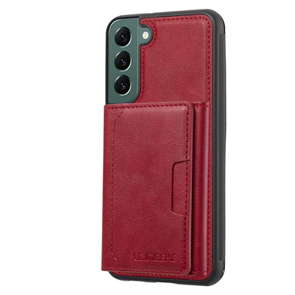 LC.IMEEKE L5 For Samsung	Galaxy S21 FE 5G Magnetic Phone Case Leather Back Cover with Detachable Card Holder