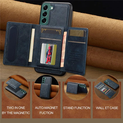 LC.IMEEKE L5 For Samsung	Galaxy S21 FE 5G Magnetic Phone Case Leather Back Cover with Detachable Card Holder