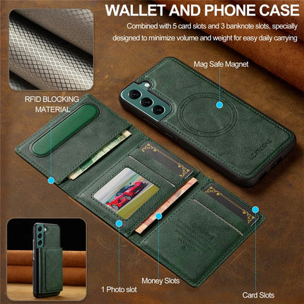 LC.IMEEKE L5 For Samsung	Galaxy S21 FE 5G Magnetic Phone Case Leather Back Cover with Detachable Card Holder