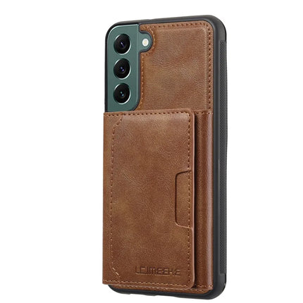 LC.IMEEKE L5 For Samsung	Galaxy S21 FE 5G Magnetic Phone Case Leather Back Cover with Detachable Card Holder